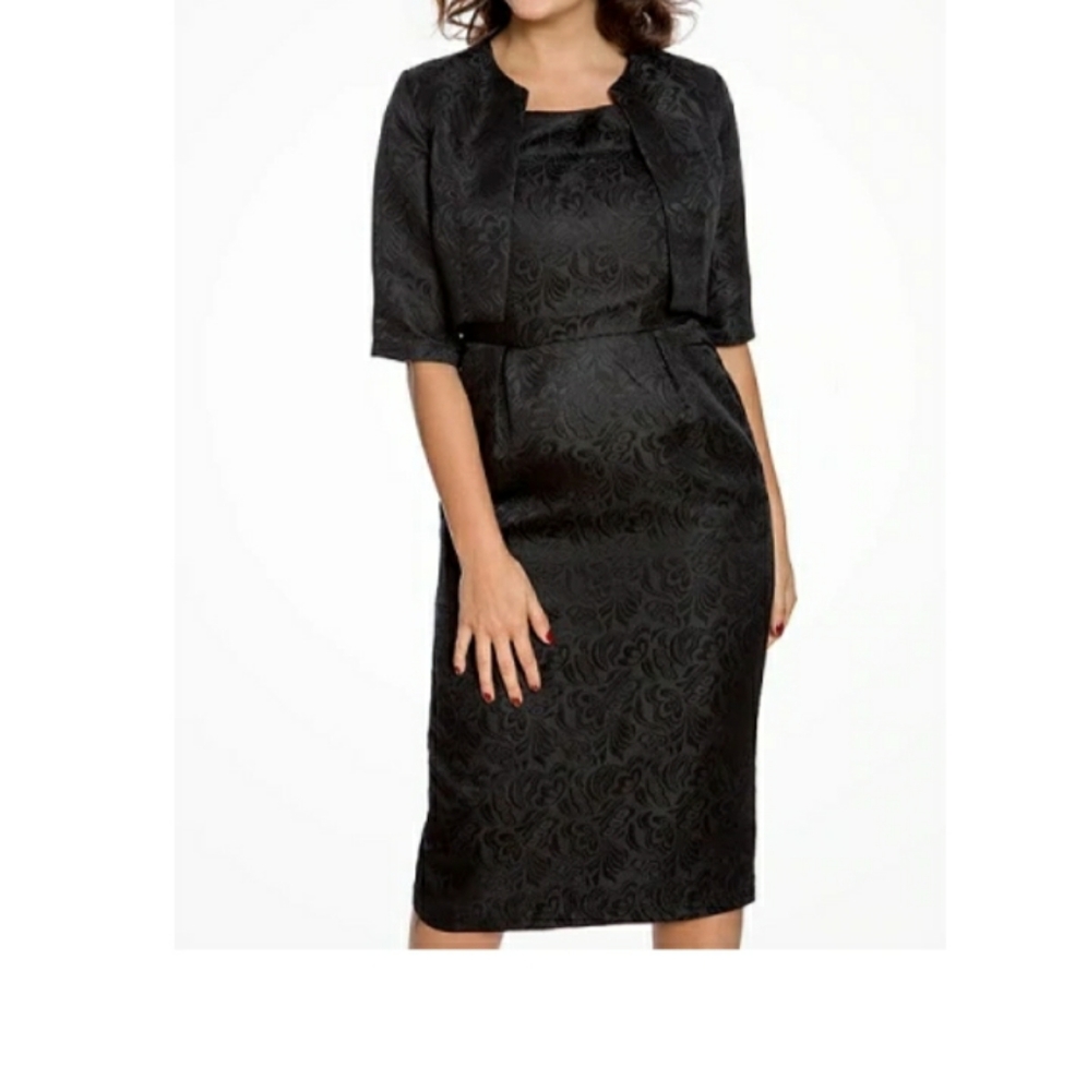 NWT Lindy Bop Amanda Blk Pencil Dress & Jacket Set